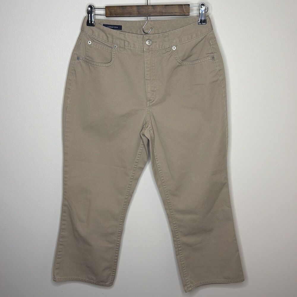 Lands End Tan Chino 5-pocket Capri Pants 6